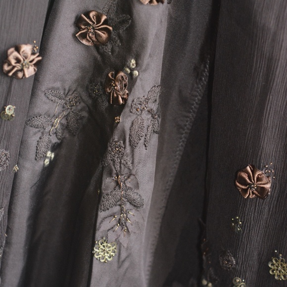 Coldwater Creek Embellished Silk Skirt SZ 2X - Picture 1 of 5